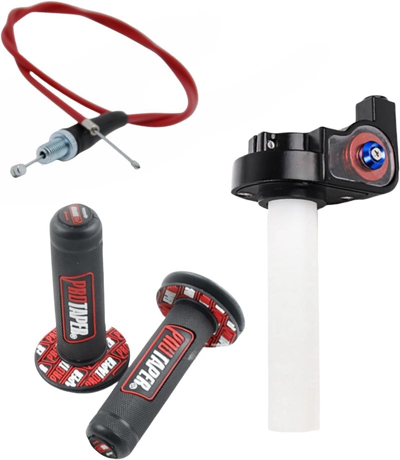 POCRRMCB 7/8" 22mm Twist Throttle Universal Motorcycle Handlebar Grips Cable for 110 125 150 200 250 cc Dirt Pit Bike - Image 2